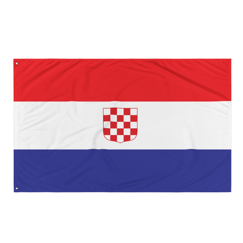 Croatia Checkerboard Shield Double-Sided Flag | Red White Blue | 18"x12", 36"x24", 60"x36"
