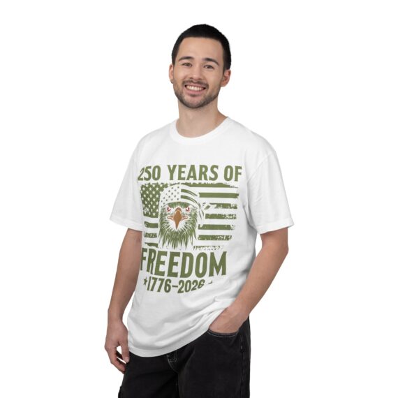 250 Years of Freedom Eagle T-Shirt | 1776-2026 American Flag Anniversary