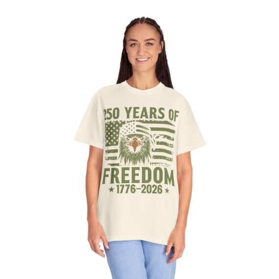 250 Years of Freedom Eagle T-Shirt | 1776-2026 American Flag Anniversary