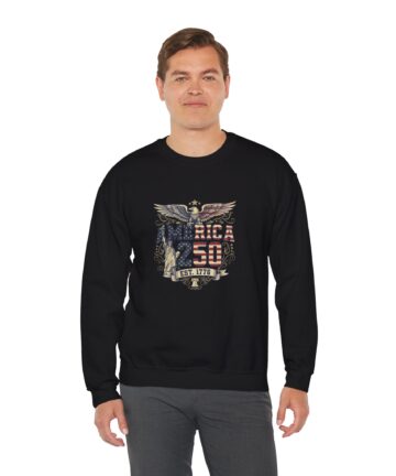 America 250 Retro Patriotic Eagle Statue of Liberty Sweatshirt | 1776 Anniversary