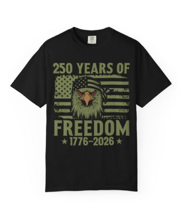 250 Years of Freedom Eagle T-Shirt | 1776-2026 American Flag Anniversary