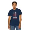 Faith Over Fear T-Shirt - American Flag & Cross Christian Tee
