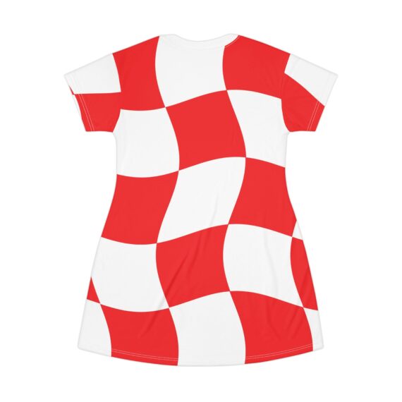 Croatia Hrvatska Checkerboard T-Shirt Dress | Red White Football Soccer Fan | World Cup 2026