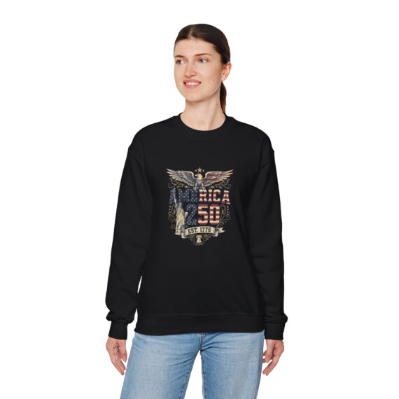 America 250 Retro Patriotic Eagle Statue of Liberty Sweatshirt | 1776 Anniversary