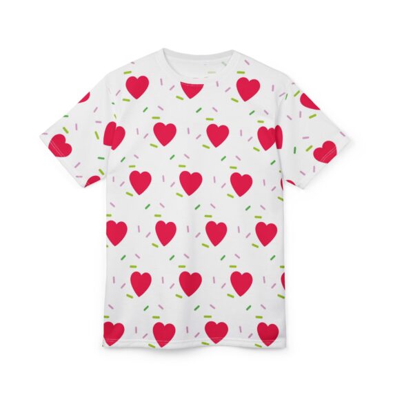 Red Hearts Pattern Tee | All-Over Print Valentine Heart Shirt