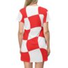 Croatia Hrvatska Checkerboard T-Shirt Dress | Red White Football Soccer Fan | World Cup 2026