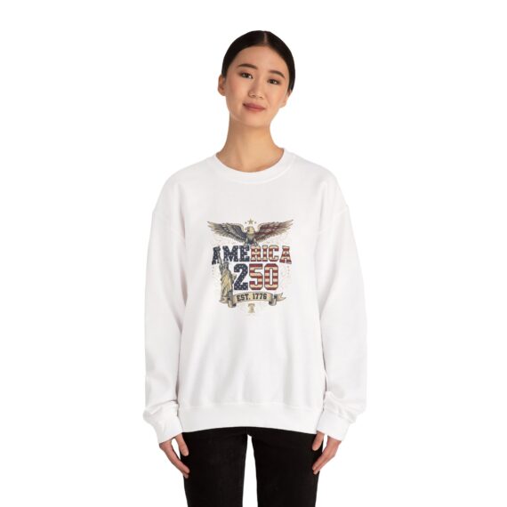 America 250 Retro Patriotic Eagle Statue of Liberty Sweatshirt | 1776 Anniversary