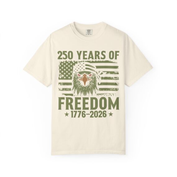 250 Years of Freedom Eagle T-Shirt | 1776-2026 American Flag Anniversary