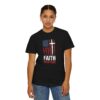 Faith Over Fear T-Shirt - American Flag & Cross Christian Tee