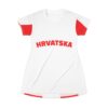 Croatia Hrvatska Checkerboard T-Shirt Dress | Red White Football Soccer Fan | World Cup 2026