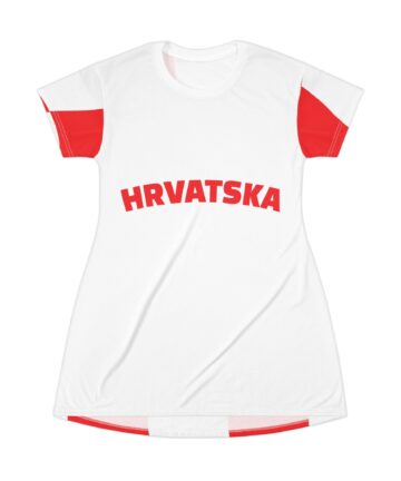 Croatia Hrvatska Checkerboard T-Shirt Dress | Red White Football Soccer Fan | World Cup 2026