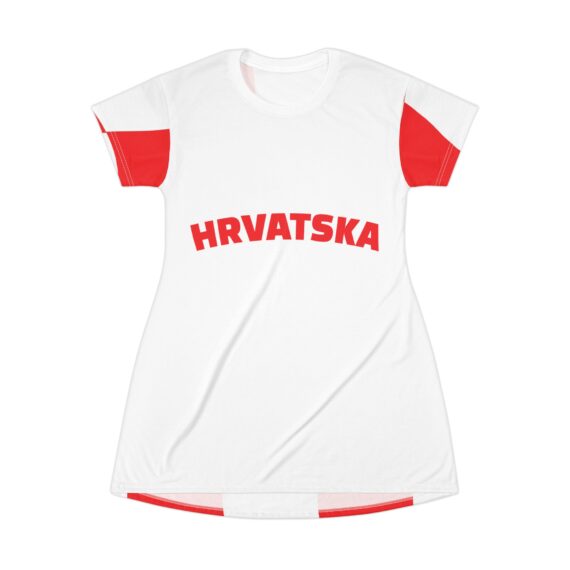 Croatia Hrvatska Checkerboard T-Shirt Dress | Red White Football Soccer Fan | World Cup 2026