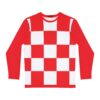 Men's Long Sleeve Patterned Shirt, Checkered AOP Tee, Casual Style Top, Perfect for Casual Outings, Birthday Gift, Everyday Wear