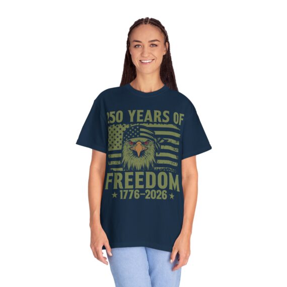 250 Years of Freedom Eagle T-Shirt | 1776-2026 American Flag Anniversary